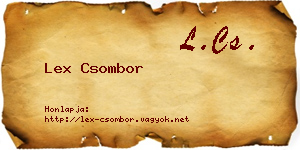 Lex Csombor névjegykártya